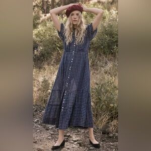 Doen Revi Dress in Blue Cottage plaid